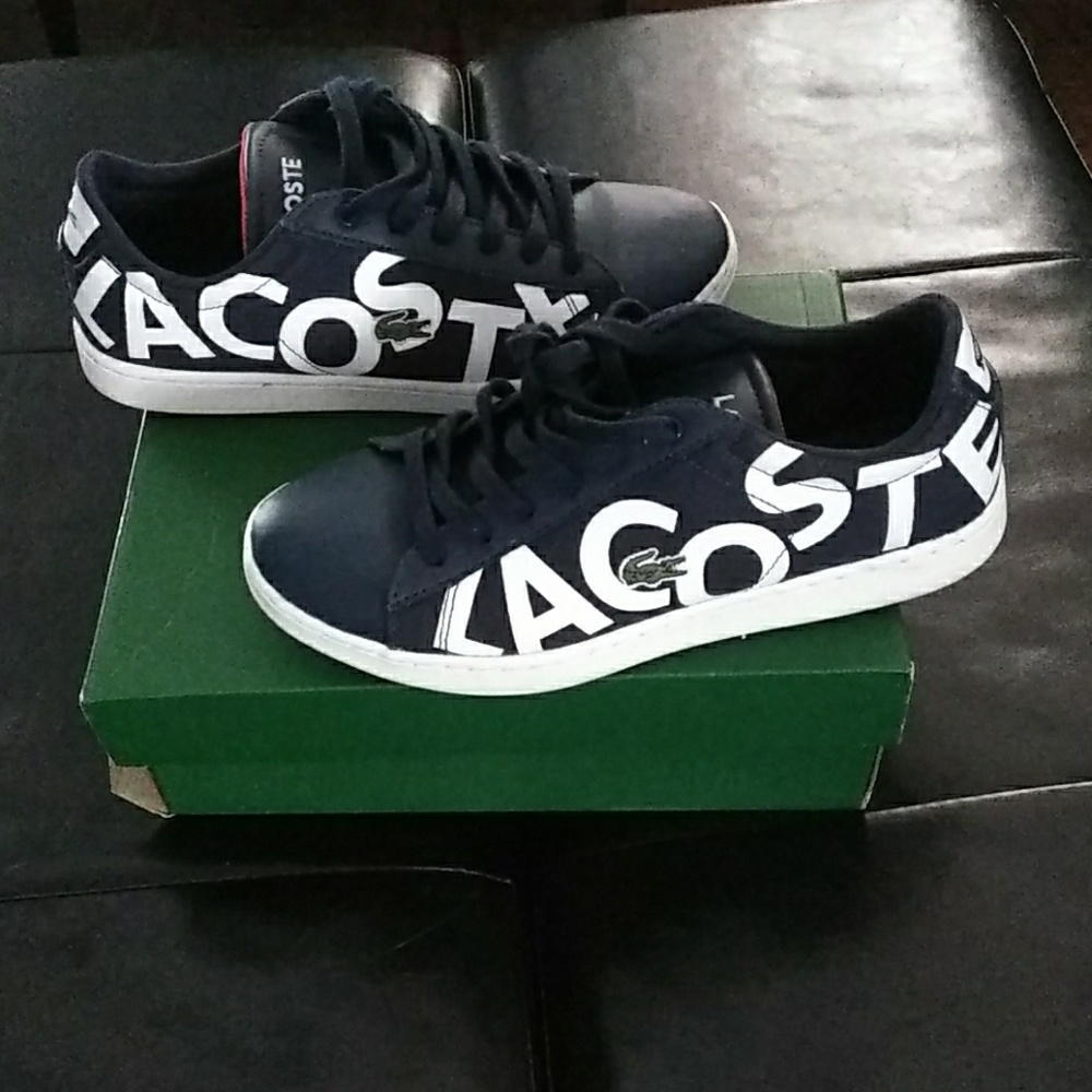 Lacoste navy blue canvas sneakers